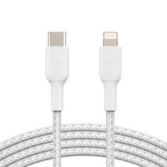 Belkin BoostCharge Lightning - USB-C opletený kabel Bílá 2 metry