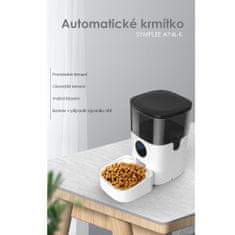 SYMPLEE  DU4L-K automatický dávkovač krmiva pro psy a kočky, 4 l, notifikace pomocí vašeho hlasu