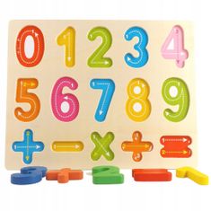 Luxma Puzzle dřevěné třídicí bloky čísel barvy 1003