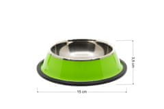 limaya Limaya nerezová miska pro psy a kočky s protiskluzovou gumou zelená 15 cm 