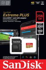 SanDisk Extreme PLUS/micro SDXC/256GB/UHS-I U3 / Class 10/+ Adaptér