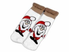 Kraftika 1pár (vel. 35-42) krémová nejsvět. vánoční ponožky v kouli,