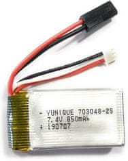 YUNIQUE GREEN-CLEAN Dobíjecí Lipo baterie 7.4V 850mAh pro 1/16 XLH 9130 9136 9137 RC auto 4WD Truck kolébkový pásový
