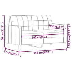 Vidaxl 2místná pohovka krémová 140 cm umělá kůže