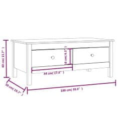 Greatstore Konferenční stolek medově hnědý 100x50x40 cm masivní borovice