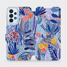 Mobiwear Flip pouzdro na mobil Samsung Galaxy A23 / A23 5G MP03P Modrá květena