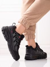 Amiatex Stylové černé trekingové boty dámské bez podpatku, černé, 36