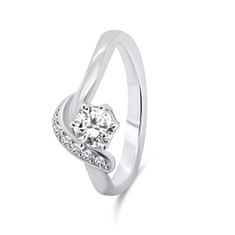 Brilio Silver Elegantní stříbrný prsten se zirkony RI048W (Obvod 54 mm)