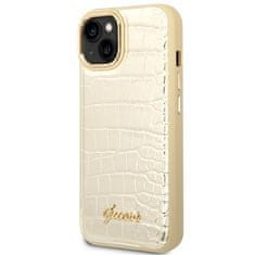 Guess GUHCP14SHGCRHD hard silikonové pouzdro iPhone 14 6.1" gold Croco Collection