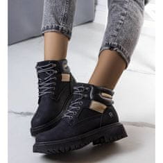 Černé zateplené traperské boty velikost 40