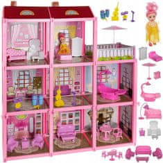 iMex Toys Plastový domeček pro panenky s panenkou a příslušenstvím 11410