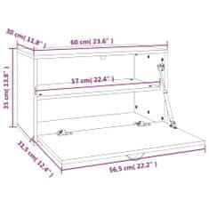 Petromila Nástěnná skříňka bílá 60x30x35 cm masivní borové dřevo