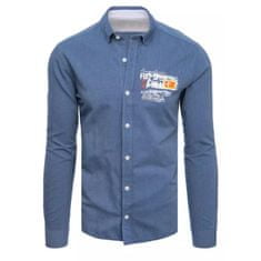 Dstreet Pánská košile TEAM indigo modrá dx2282 L