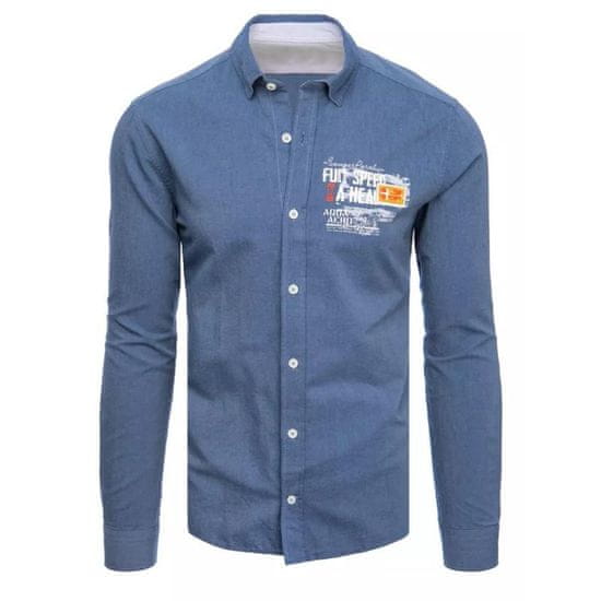 Dstreet Pánská košile TEAM indigo modrá dx2282
