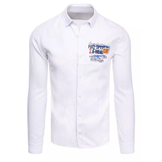 Dstreet Pánská košile TEAM bílá dx2283