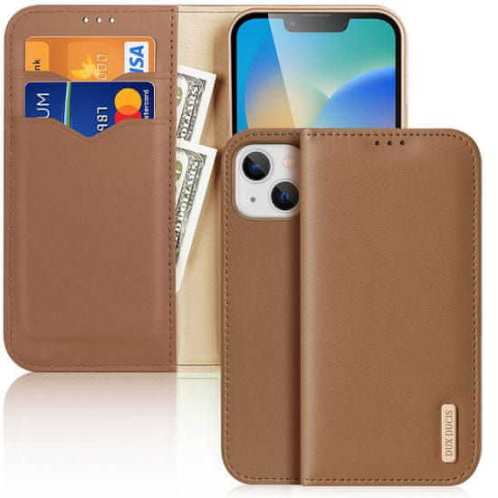 Dux Ducis Hivo kožené pouzdro na iPhone 14 PLUS 6.7" Brown