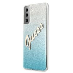 Guess Kryt Samsung Galaxy S21 Plus Guess Hardcase Glitter Gradient Script (GUHCS21MPCUGLSBL) modrý