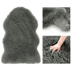 vyprodejpovleceni Tmavě šedý koberec DOKKA z umělé ovčí kůže 75x150cm