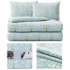 FLHF Vánoční povlečení s potiskem Snuggy mint 200x200+80x80*2 AmeliaHome