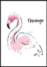 FLHF Plakát Flamingo bílý DecoKing