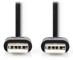 kabel USB 2.0/ zástrčka USB-A - zástrčka USB-A/ černý/ bulk/ 3m