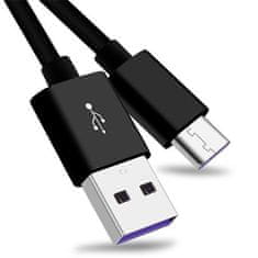 Kabel USB 3.1 C/M - USB 2.0 A/M, Super fast charging 5A, černý, 2m