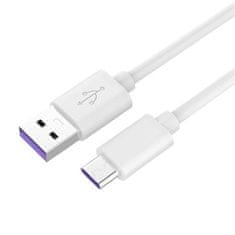 Kabel USB 3.1 C/M - USB 2.0 A/M, Super fast charging 5A, bílý, 2m