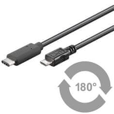 Kabel USB 3.1 konektor C/male - USB 2.0 konektor Micro-B/male, 1m