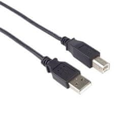 Kabel USB 2.0, A-B, 0.5m barva černá