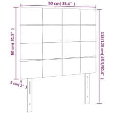 Vidaxl Čelo postele 2 ks tmavě zelené 90x5x78/88 cm samet