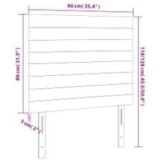 Greatstore Čelo postele 2 ks tmavě šed 90x5x78/88 cm samet