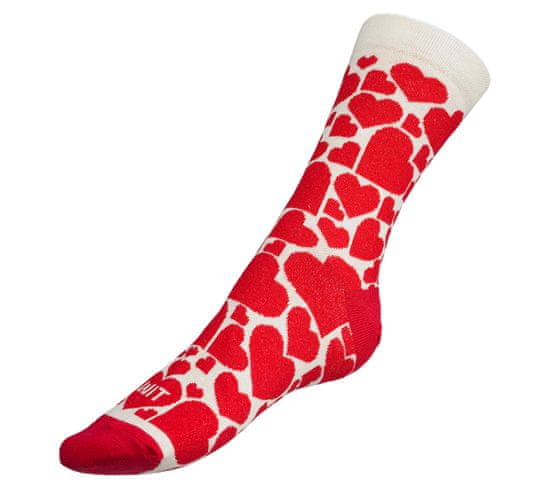 Bellatex Ponožky Srdce - 35-38 - červená, krémová
