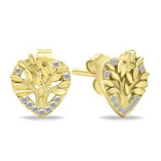 Brilio Silver Slušivý pozlacený set šperků Strom života SET236Y (náhrdelník, náušnice)