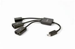 Gembird adaptér / hub OTG mobil 2 x USB 2.0 (F) + 1 x microUSB (F) na microUSB (M)