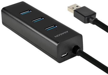 AXAGON HUE-S2BP, 4x USB 3.0 CHARGING hub, vč. AC adaptéru, kabel USB-A 1.2m