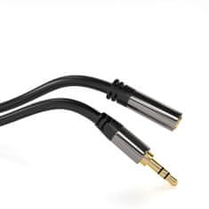 PremiumCord HQ stínený prodlužovací kabel Jack 3.5mm - Jack 3.5mm M/F 1,5m