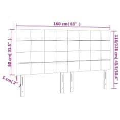 Vidaxl Čelo postele s LED černé 160x5x118/128 cm samet