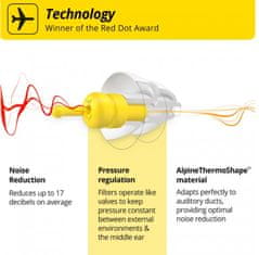 ALPINE Hearing FlyFit, špunty do uší do letadla