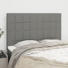 Greatstore Čela postele 4 ks tmavě šedá 72 x 5 x 78/88 cm textil