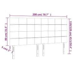 Vidaxl Čelo postele s LED černé 200x5x118/128 cm samet