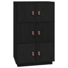 Greatstore Skříň highboard černá 67 x 40 x 108,5 cm masivní borové dřevo