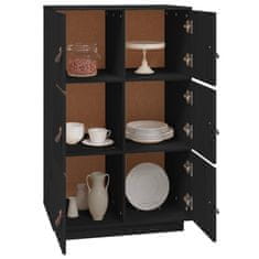 Greatstore Skříň highboard černá 67 x 40 x 108,5 cm masivní borové dřevo