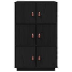 Greatstore Skříň highboard černá 67 x 40 x 108,5 cm masivní borové dřevo