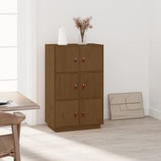 Greatstore Skříň highboard medově hnědá 67x40x108,5 cm masivní borovice