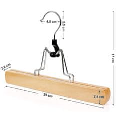 Songmics Dřevěné ramínko na kalhoty 12 kusů - přírodní