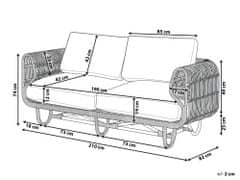 Beliani Dvoumístná přírodní ratanová pohovka DOLCEDO