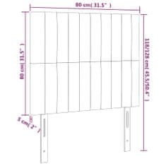 Greatstore Čelo postele 2 ks černé 80 x 5 x 78/88 cm samet