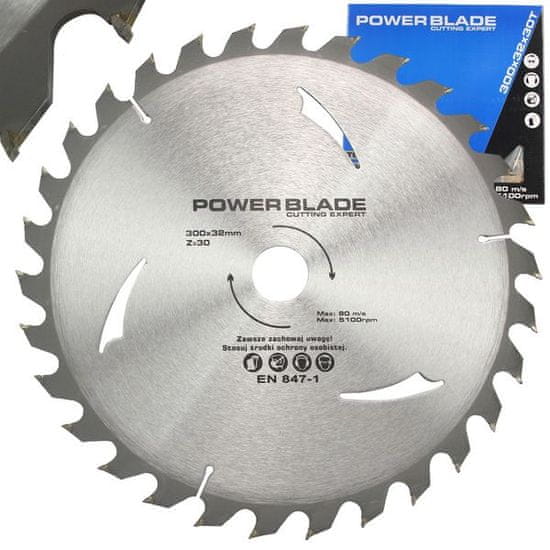 MAR-POL Kotouč pilový s SK plátky (vidiový), 300x30Tx32mm POWER BLADE M09070