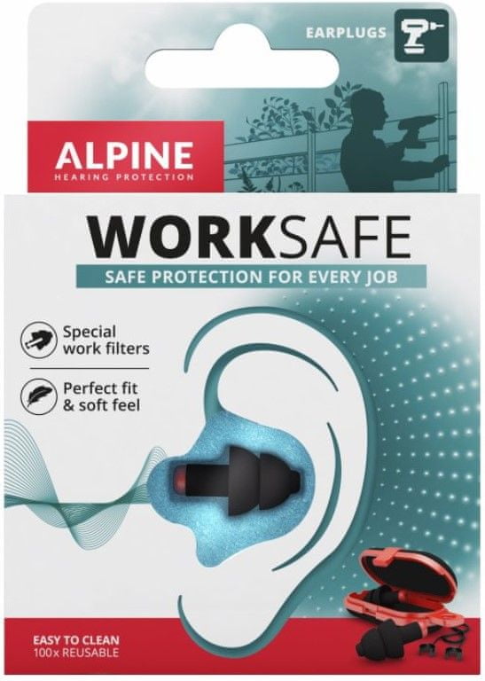 ALPINE Hearing WorkSafe, špunty do uší do hlučného pracovního prostředí