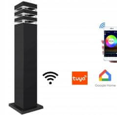 Berge Venkovní sloupová zahradní lampa WiFi RGB + CCT Tuya - 5141 - 60 cm - černá